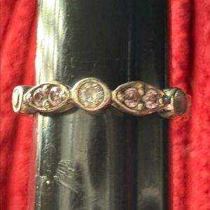 Sterling Silver and Pink and Clear Gemstone Ring